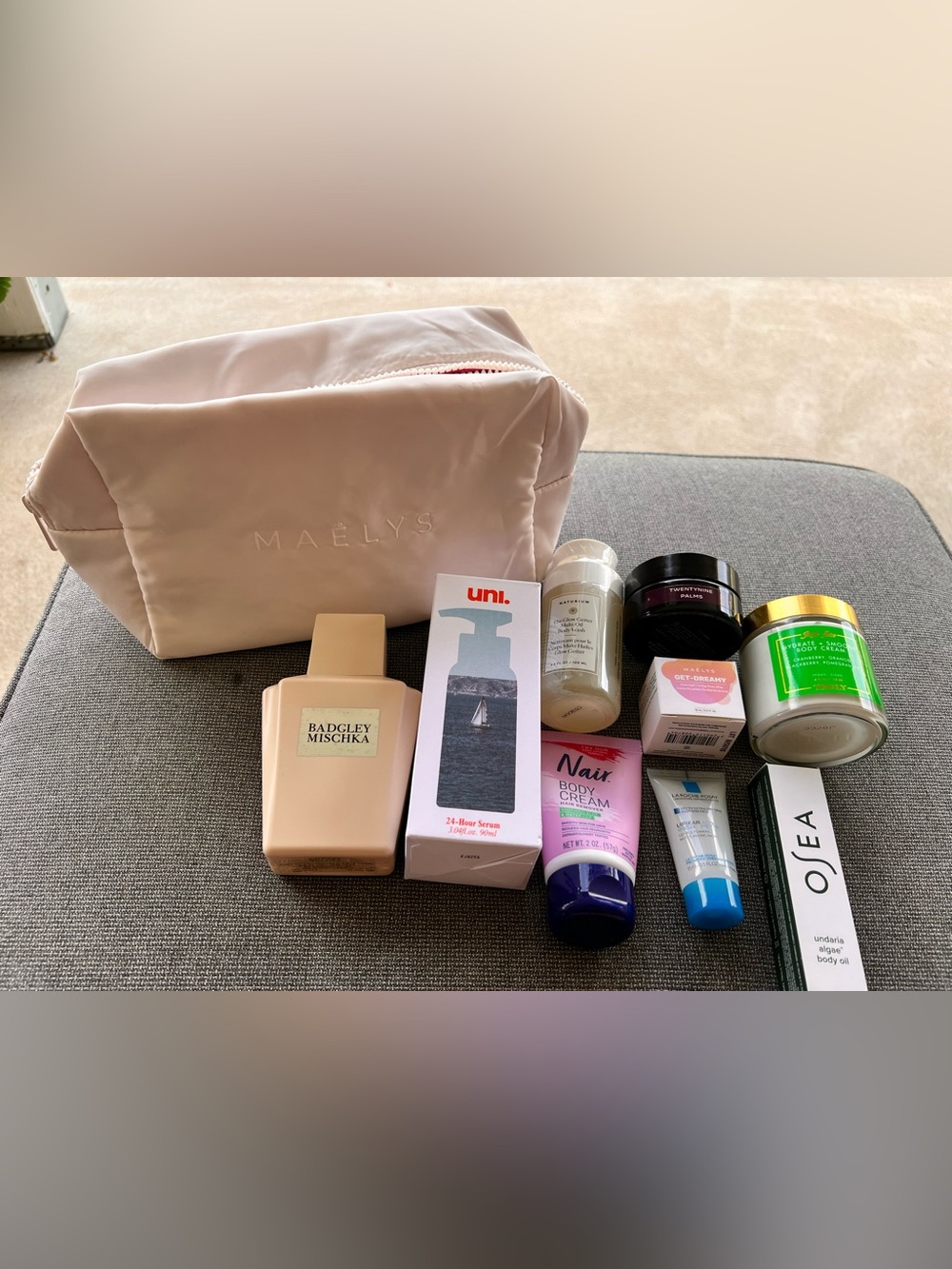 Variety Skincare Items with Maelys Zippered Pouch